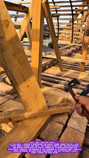 Traditional Timber Joint Locking Method | Strengthening Roof Frame Stability.
