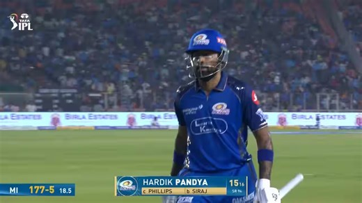 IPL 2026 M30: GT vs MI - Hardik Pandya Wicket