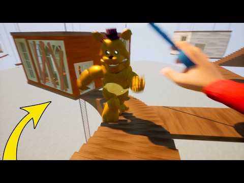 Fast Fredbear in Hello Neighbor, but in a Sky House