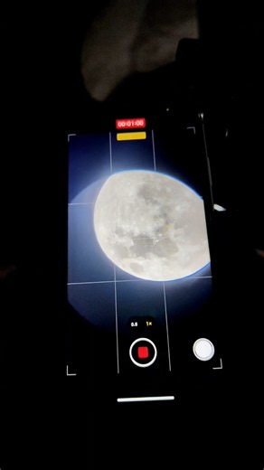 I Captured the Full Moon Through My Telescope! 🌕🔭# #photography # #space #moon