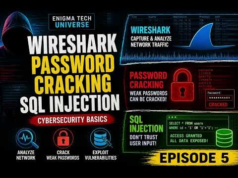 Wireshark + Password Cracking + SQL Injection Explained 🔥 Cybersecurity Basics Episode 5