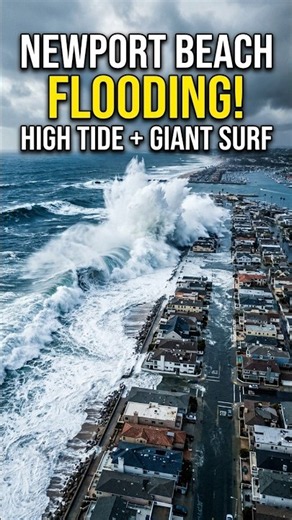 Newport Beach Flooding: High Tide & Giant Surf Swallow Balboa Peninsula #NewportBeachFlooding
