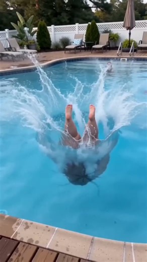 The pool wasn't ready for this 😱🌊 #shorts #fails #funny #oopsclips