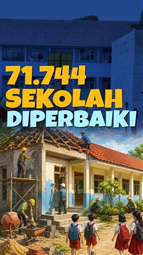 𝟳𝟭.𝟳𝟰𝟰 𝗦𝗘𝗞𝗢𝗟𝗔𝗛 𝗗𝗜𝗣𝗘𝗥𝗕𝗔𝗜𝗞𝗜 Semua renovasi sekolah selesai di tahun 2029. Itu janji Presiden Prabowo di Pidato Kenegaraan kemarin. Bukan janji kaleng-kaleng. SD, SMP, SMA, SMK, termasuk pesantren-pesantren. Semua harus selesai direnovasi. Kenapa ngebut? Karena Presiden bilang anak-anak harus memperoleh pendidikan baik. Dan ini bukan wacana. Ini sudah jalan: Tahun lalu: 17.000 sekolah diperbaiki. Tahun ini: 71.744 sekolah. Tahun depan target: 100.000 sekolah. Tahun 2028: 100.0