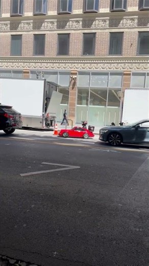 Food Delivery Rider Drives Tiny Porsche