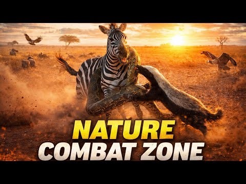 Zebra vs Python & Honey Badger | Ultimate Nature Combat Zone
