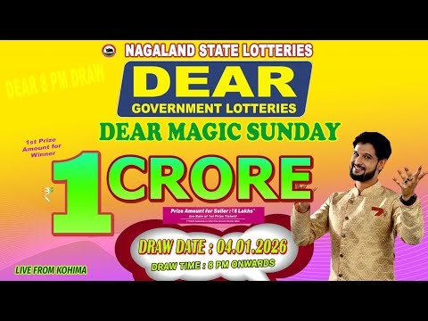 LOTTERY LIVE DEAR 8 PM 04.01.2026 NAGALAND STATE LOTTERY LIVE DRAW LOTTERY SAMBAD LIVE FROM KOHIMA
