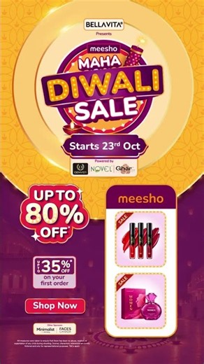 Diwali Glow Ready Karo! ✨💄 Meesho Maha Diwali Sale 23rd Oct
