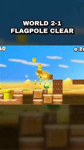 Mario Clears World 2-1 At The Flag | New Super Mario Bros. 2 #newsupermariobros2 #nsmb2 #mario