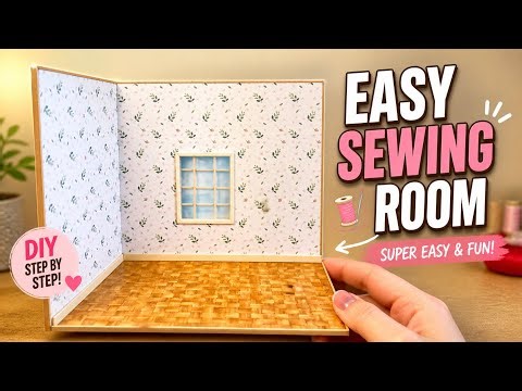 Tiny Sewing Room DIY ✂️ Easy Dollhouse Room Tutorial (Part 1)