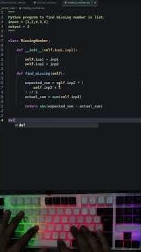 Find a Missing Number in a List | Powerful Python | Reusable Logic | Python Program