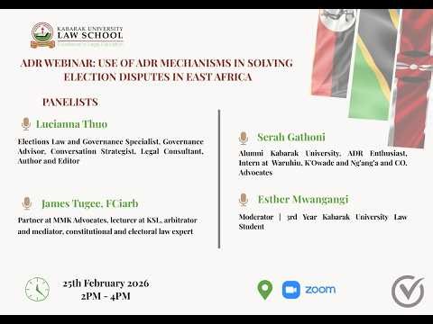 USE OF ADR MECHANISMS IN SOLVING ELECTIONS DISPUTE IN EAST AFRICA