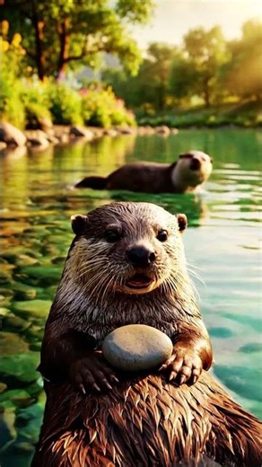 Otterly Adorable Playtime! 🦦💧 #Shorts