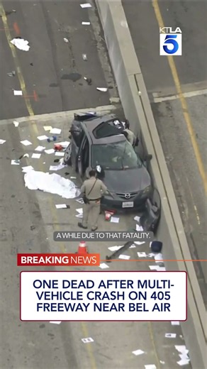One dead after multi-vehicle crash on 405 Freeway near Bel Air