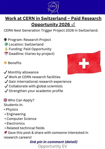 CERN Next Generation Trigger Project 2026 | Paid Research in Switzerland 🇨🇭 #researchopportunities