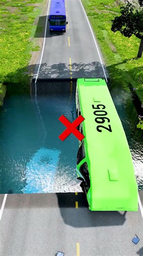 Bus crossing water pit challenge | #19 | #beamngdrive #carsvswater #beamngaming #monstertruck