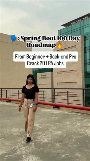 Swati Jha | AI . Tech . Lifestyle on Instagram: "💻 Beginner → Backend Pro in 100 Days 🚀 Dreaming of 20+ LPA backend roles but confused where to start? This 100-Day Spring Boot Roadmap isn’t theory — it’s a placement-focused blueprint used by serious backend learners 👨‍💻🔥 What you’ll master 👇 ✅ Java fundamentals → Advanced concepts ✅ Spring Boot, REST APIs & Microservices ✅ Security, JPA, SQL & performance tuning ✅ Docker, real-world backend projects ✅ Interview-oriented skills companies ac