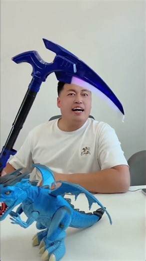 Dragon vs Light-Up Scythe Toy 🦖⚔️ Cool Action Toy! #shorts #toyreview #kidsfun #viral #trending