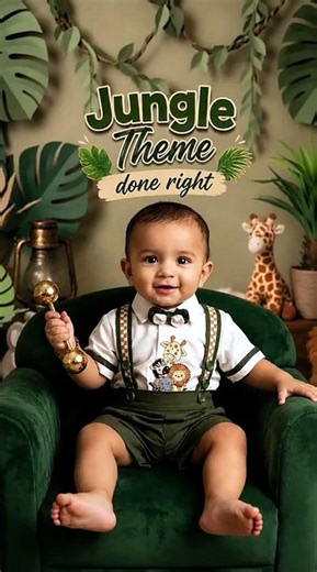 Baby Boy Wild Safari Party Outfit with Three Animals