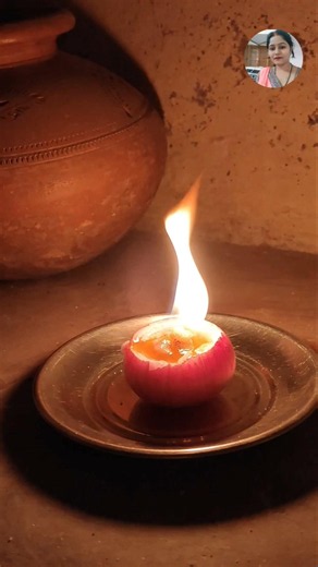 Onion Diya Hack ❣️#ayurved #healthytips #kitchentips #hack #onion #shorts #viral
