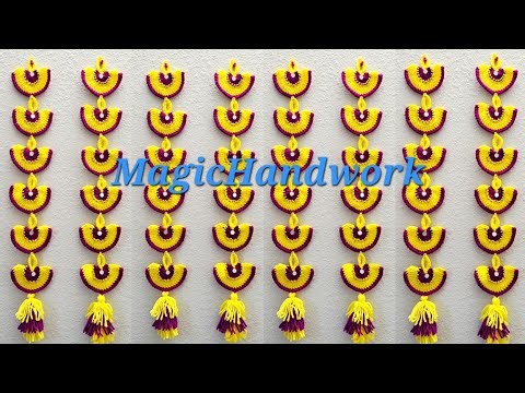 🪔 दिया तोरण, Diwali special 2025, Woolen Side Door Hanging, Bandhanwar, Gate Parda, Diya Toran