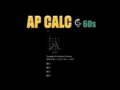 2025 AP Calculus AB MCQ 83 in 60s ⏱️ | One-Sided Limits