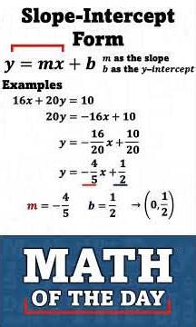 Slope-Intercept Form [Math of the Day] #mathoftheday