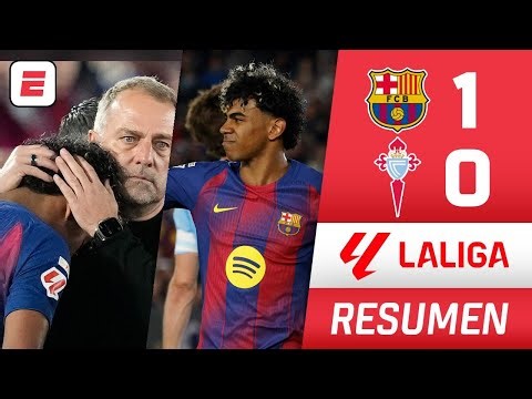 Barcelona close to the league title. They beat Celta 1-0. Lamine Yamal injured | Highlights