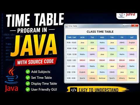Java Time Table Program ☕🔥 | Java GUI Project with Source Code #Java #Coding #Programming