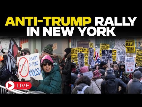 Anti-Trump Protest In New York LIVE: Protest In New York Over Trump's Year Back In Office