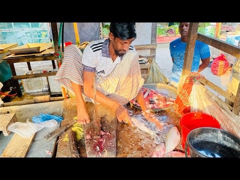 500K Viral Fish Cutting Skills 😱 Must Watch Amazing Fish Market Cutting