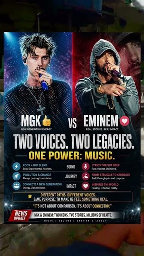 MGK vs Eminem 🎤 Two Styles One Impact 🔥 #shorts #eminem #mgk