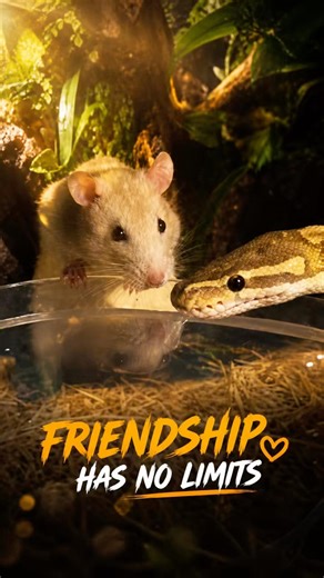 Unlikely Friends? 🐍🐀 Ball Python Refuses to Attack Rat! #shorts