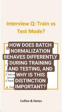 How does batch normalization behave during training vs. inference? #deeplearning #ai #neuralnetworks