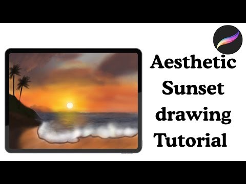 Aesthetic sunset drawing #procreate #digitalart #tutorial #yt #1million #trending #viral #fyp