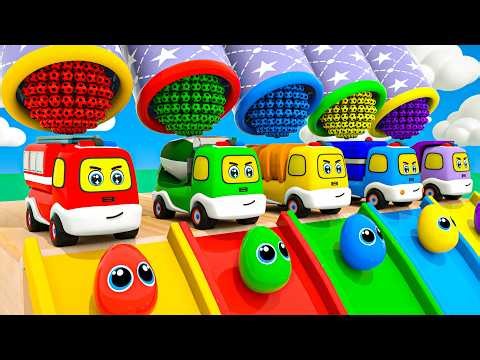 Egg Surprise + Wheel on the Ambulance and more FUN Kids songs | School Bus Learn Color