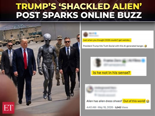 Viral | Trump walks with ‘Captured alien in chains’ in Truth Social post, netizens react: ‘The abs’