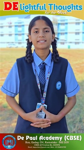 De Paul Academy, Ron - CBSE on Instagram: "DElightful Thought for the Week - 21 Sinchana - Std 8"
