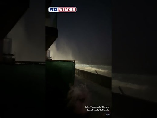 Massive Waves Smash Into California Boardwalk As Tropical Storm Rachel Approaches