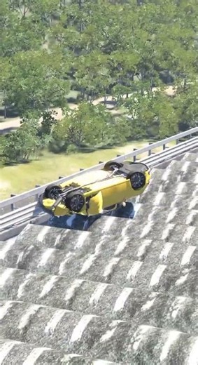 What Happens When You Drive Off This Bridge? #beamng #gaming #crash #shorts #tonightagent