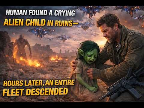 Human Found a Crying Alien Child in Ruins—Hours Later, an Entire Fleet Descended