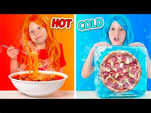 Nastya and the fun hot vs cold challenge - Videos For Kids