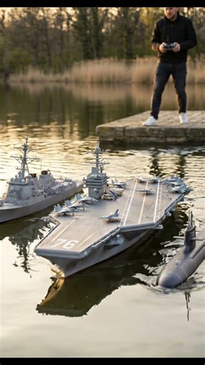 INSANE RC naval fleet in Action 🚢 | Aircraft Carrier, Destroyer & Submarine Formation!
