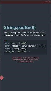 🎓 String.padEnd() - Every Developer Needs This #Shorts