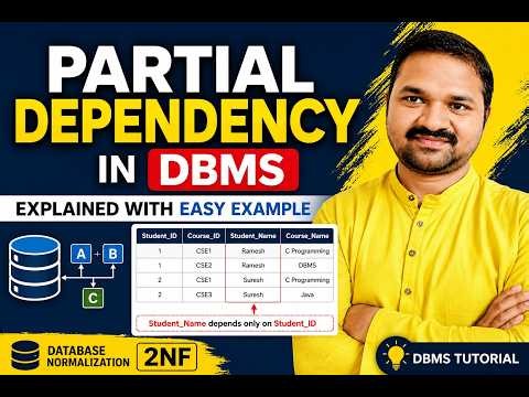 Partial Dependency in DBMS | Explained with Easy Example | DBMS Tutorial