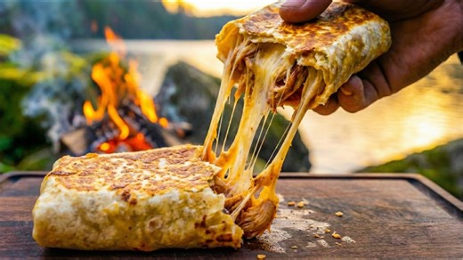 Watch how this chicken and cheese wrap turns perfectly crispy
