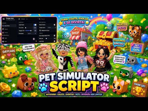 PET SIMULATOR SCRIPT, AUTO FARM INSANO, COLETAR TUDO DO JOGO E EVENTOS, LINK NA DESCRIÇÃO