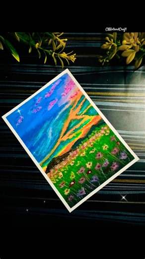 Beautiful landscape for Beginners✨ Easy Drawing for beginner #oilpastel #drawing #short #landscape