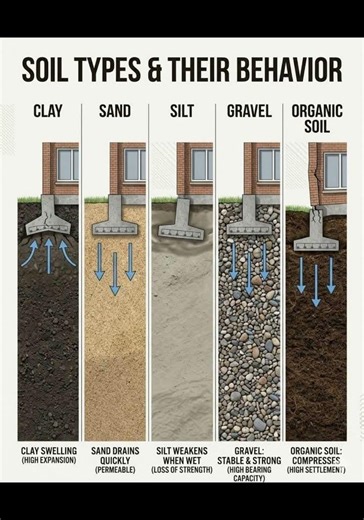 Basic Knowledge for Civil Engineering | Soil Types & Their Behavior | #shorts #civilengineering