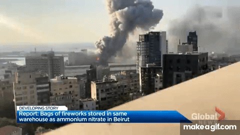 Beirut explosion: Video shows new angle of the massive blast on Make a GIF